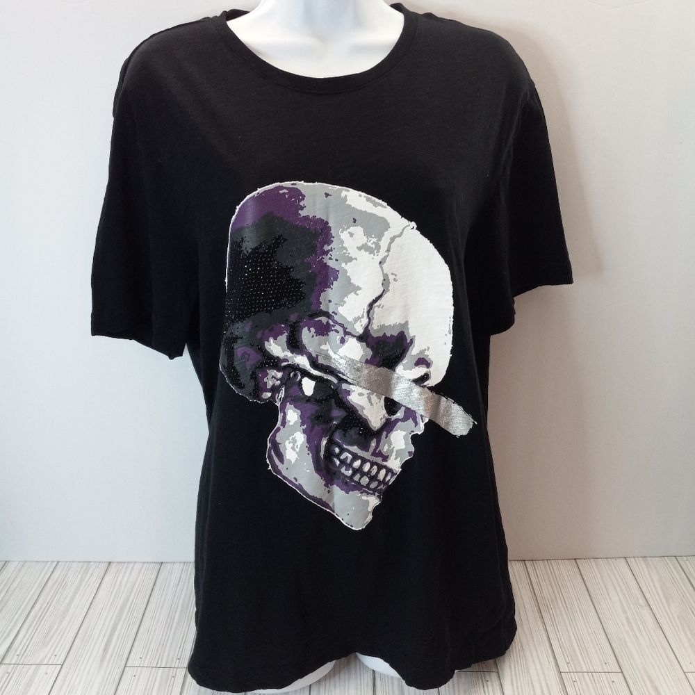 I.N.C International Concepts Rhinestone Skull Tee